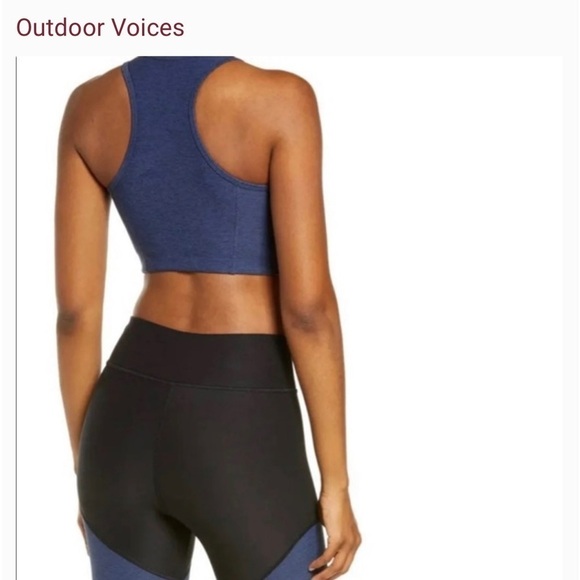 Outdoor Voices Athena Crop Top Halter Back Size Medium Blue - Picture 10 of 10